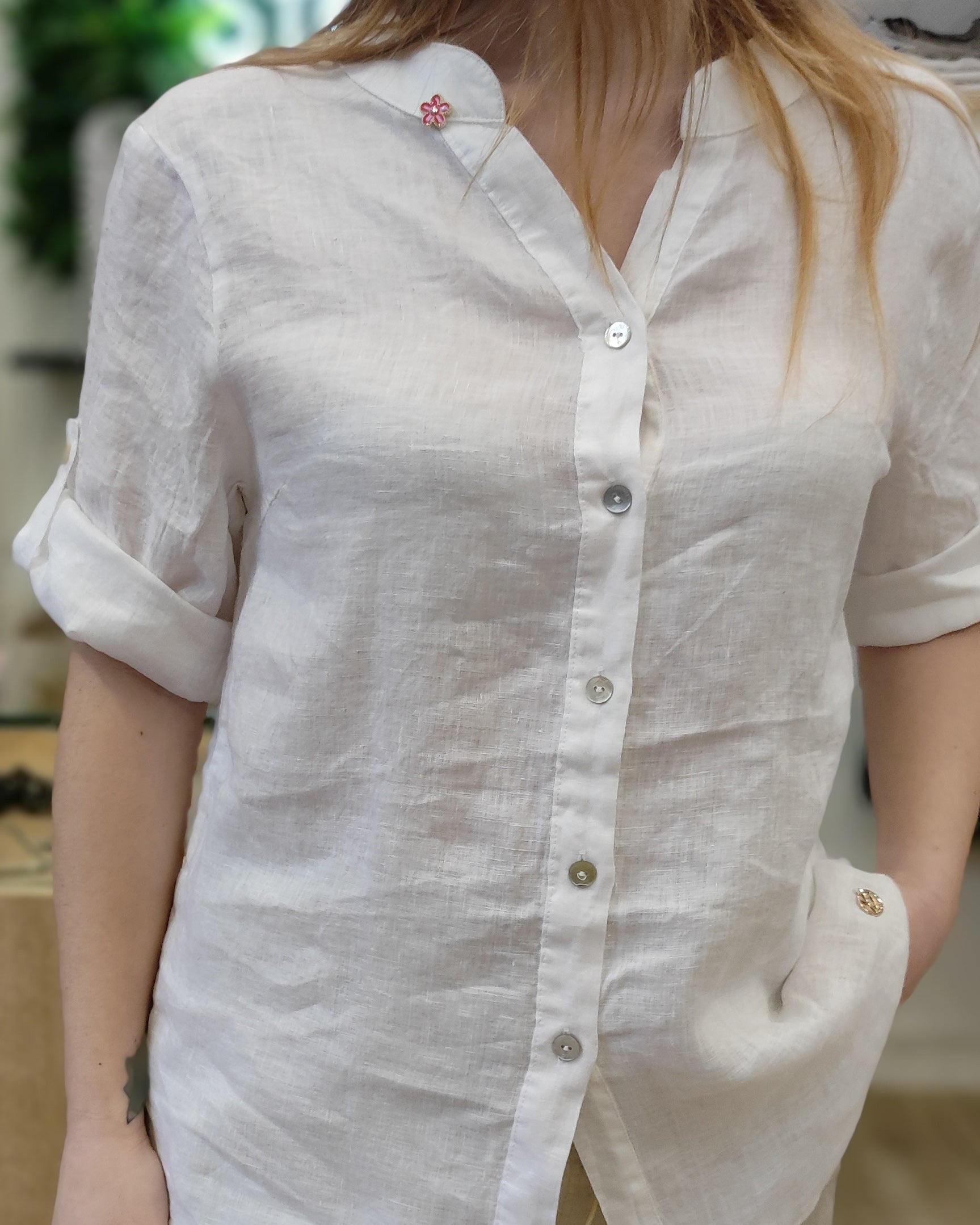 Camicia maniche corte lino